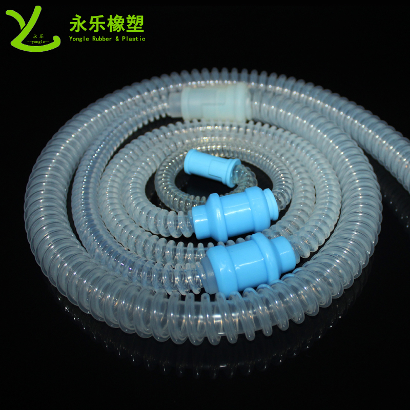 呼吸機硅膠波紋管，透明硅膠波紋管，擠出波紋硅膠管