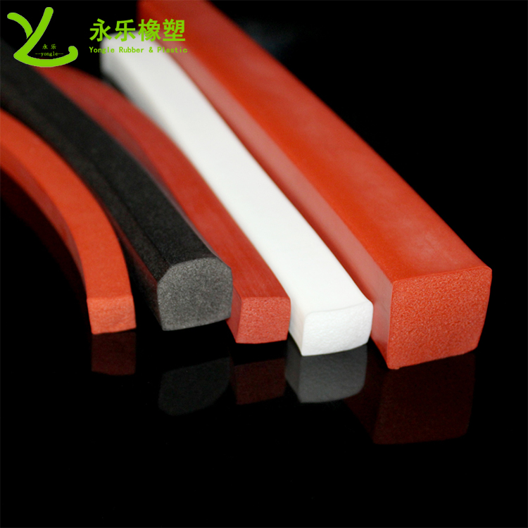 擠出防撞發(fā)泡硅膠條，阻燃發(fā)泡硅膠條，無氣味門窗發(fā)泡硅膠密封條