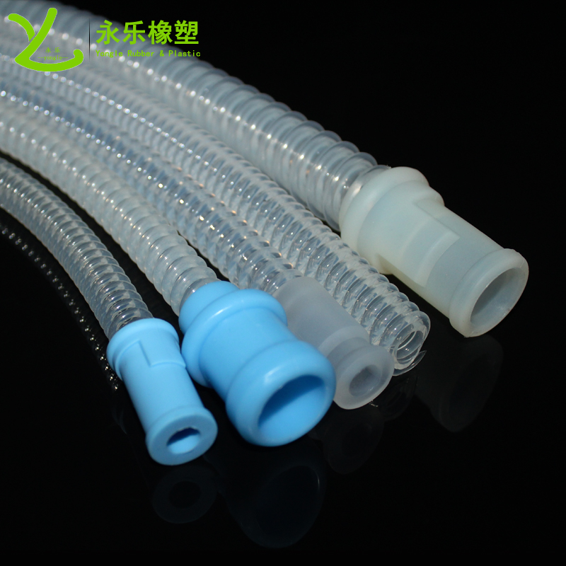 呼吸機硅膠波紋管，透明硅膠波紋管，擠出波紋硅膠管