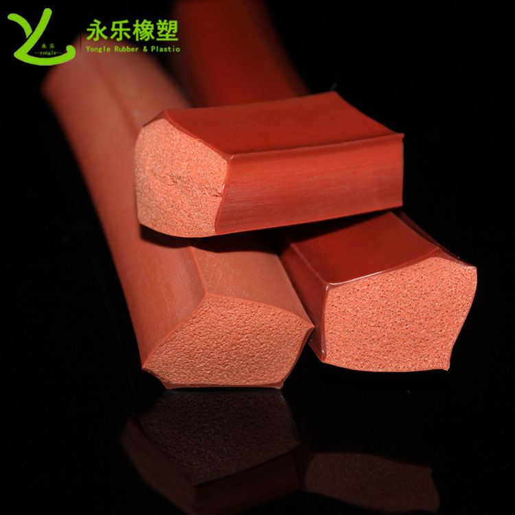 擠出復合發(fā)泡硅膠條，耐高溫復合發(fā)泡硅膠條，耐老化復合發(fā)泡硅膠條